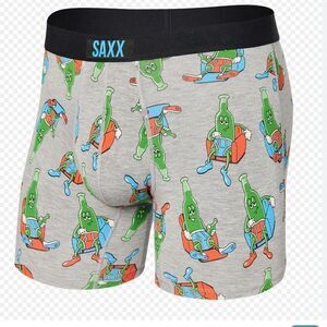 SAXX-Vibe Ballpark Pouch VIBE Boxer Brief. pants Drunk, Grey/Green, Size XS,NWOT